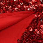 Strapless Red Sequin Fringe Mini Dress H6264