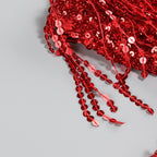 Strapless Red Sequin Fringe Mini Dress H6264