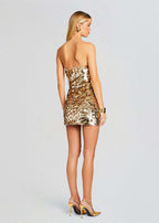 Strapless Red Sequin Mini Dress H6206
