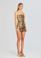 Strapless Red Sequin Mini Dress H6206