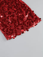 Strapless Red Sequin Mini Dress H6206
