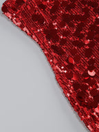 Strapless Red Sequin Mini Dress H6206