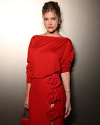 Strapless Red Slit Maxi Skirt H247