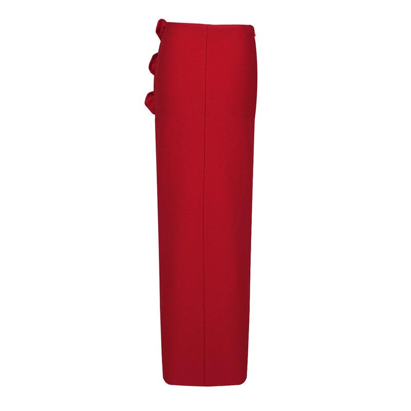 Strapless Red Slit Maxi Skirt H247