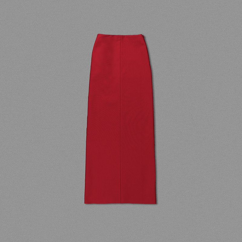 Strapless Red Slit Maxi Skirt H247