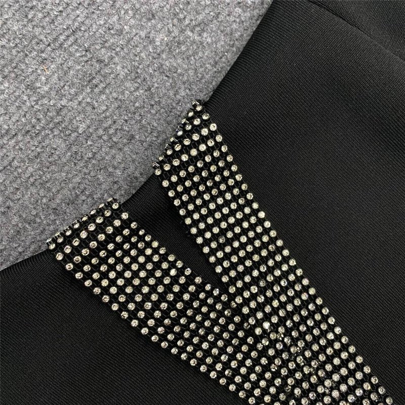 Strapless Rhinestone Bandage Midi Dress H6239