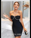 Strapless Rhinestone Bandage Mini Dress H3917
