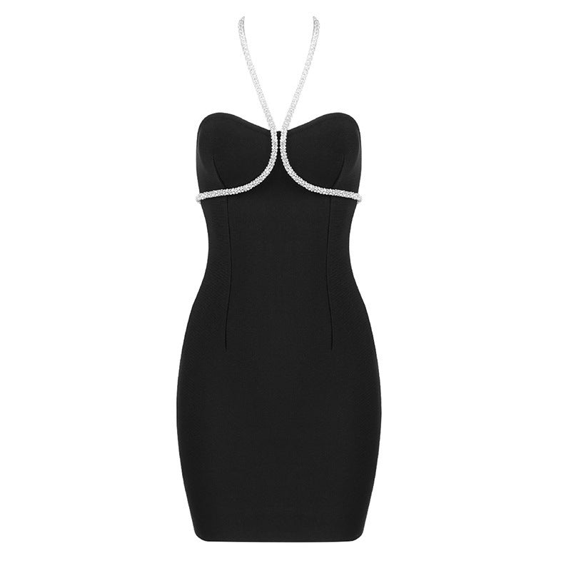 Strapless Rhinestone Bandage Mini Dress H3917