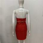 Strapless Rhinestone Bandage Mini Dress H3917