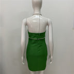 Strapless Rhinestone Bandage Mini Dress H3917