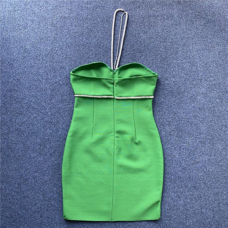 Strapless Rhinestone Bandage Mini Dress H3917