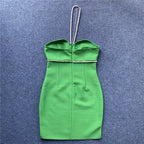 Strapless Rhinestone Bandage Mini Dress H3917