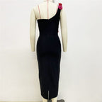 Strapless Rose Appliqué Bandage Dress H6224