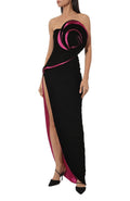 Strapless Rose Appliqué Maxi Dress H6350