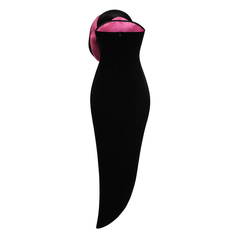 Strapless Rose Appliqué Maxi Dress H6350