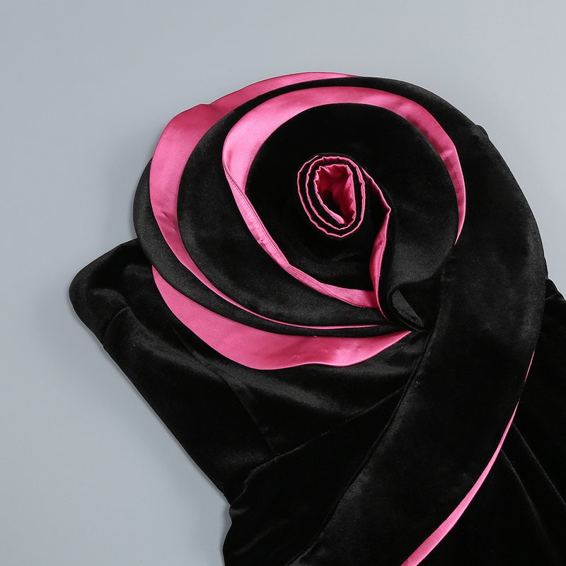 Strapless Rose Appliqué Maxi Dress H6350