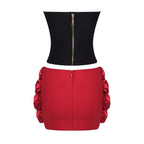 Strapless Rose Applique Corset Dress H6568