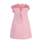 Strapless Rose Applique Mini Dress H6056
