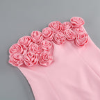 Strapless Rose Applique Mini Dress H6056
