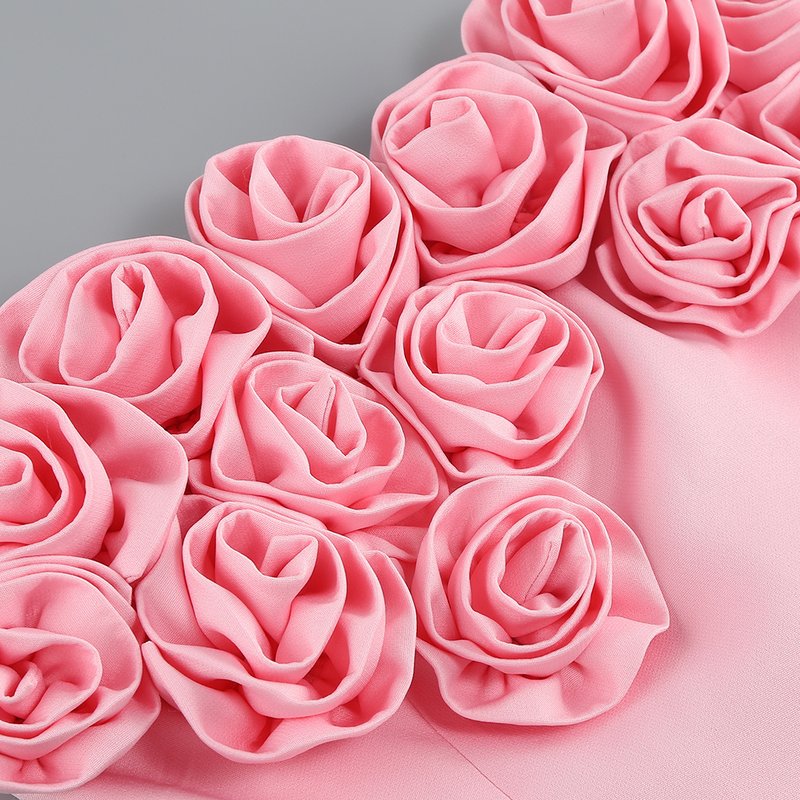 Strapless Rose Applique Mini Dress H6056