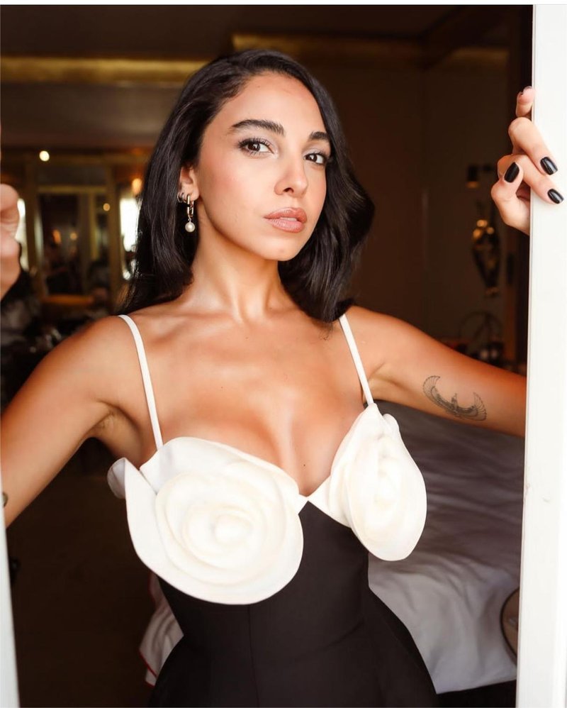 Strapless Rose Applique Mini Dress H6156