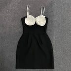 Strapless Rose Applique Mini Dress H6156