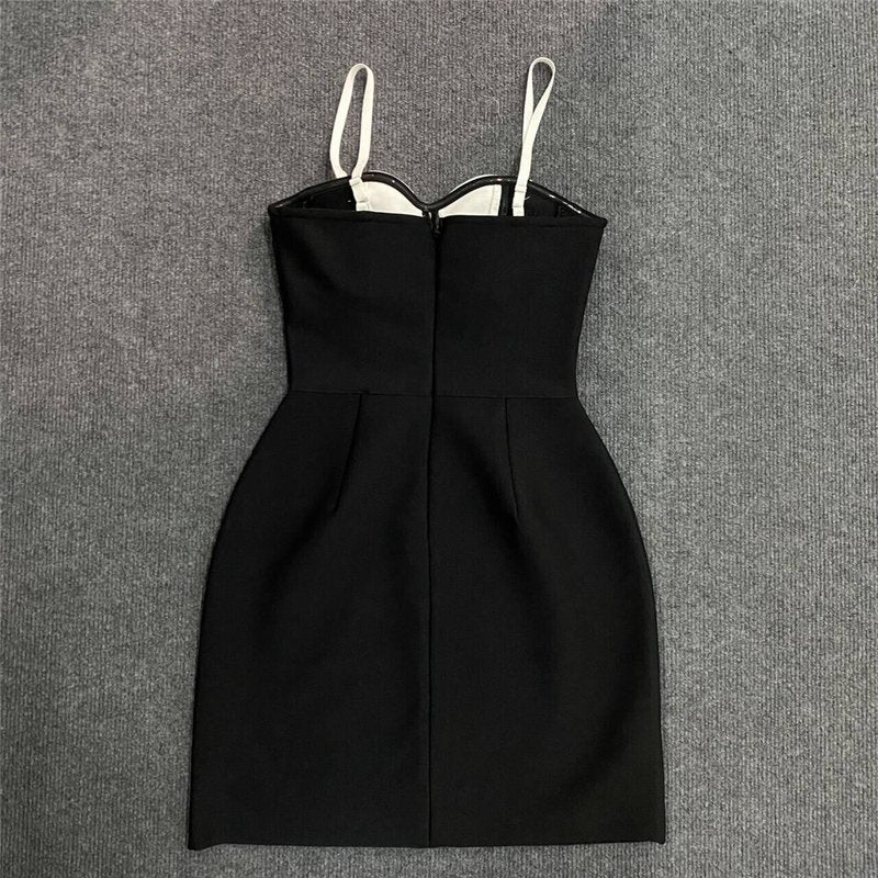 Strapless Rose Applique Mini Dress H6156