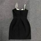Strapless Rose Applique Mini Dress H6156