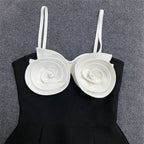 Strapless Rose Applique Mini Dress H6156