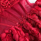 Strapless Rose Applique Mini Dress H6636