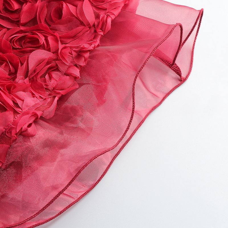 Strapless Rose Applique Mini Dress H6636