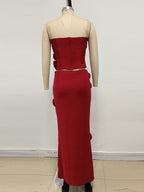 Strapless Rose Applique Two-Piece Set H6767