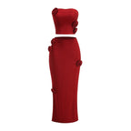 Strapless Rose Applique Two-Piece Set H6767