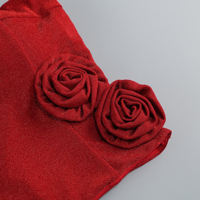 Strapless Rose Applique Two-Piece Set H6767