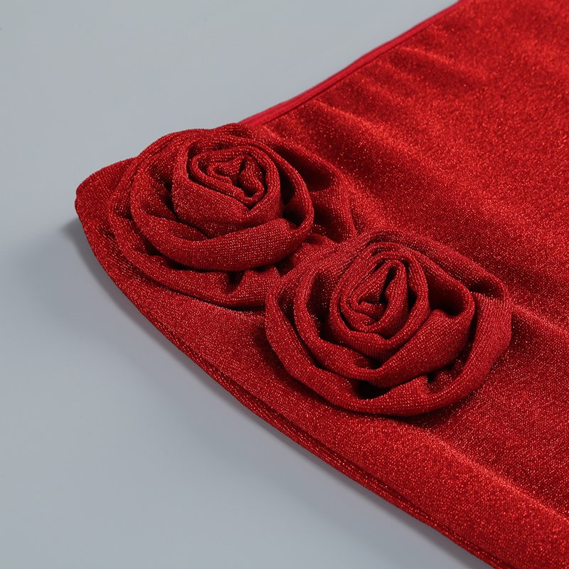 Strapless Rose Applique Two-Piece Set H6767