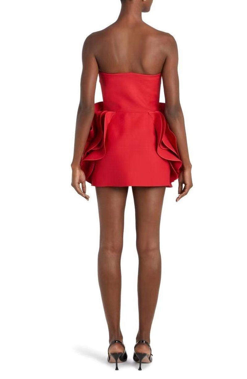 Strapless Rose Embellished Mini Dress H6215