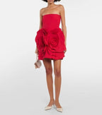 Strapless Rose Embellished Mini Dress H6215