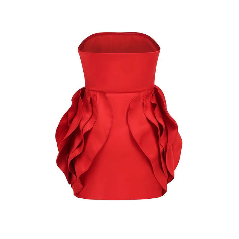 Strapless Rose Embellished Mini Dress H6215