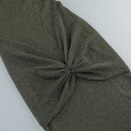 Strapless Ruched Olive Bandage Dress H6653