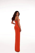 Strapless Ruched Slit Maxi Dress H6055