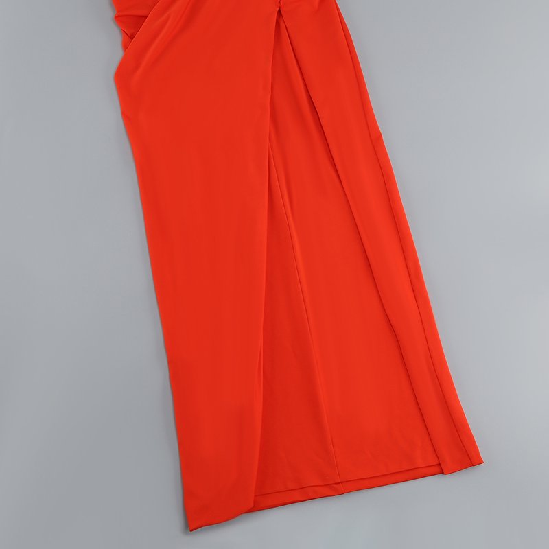 Strapless Ruched Slit Maxi Dress H6055