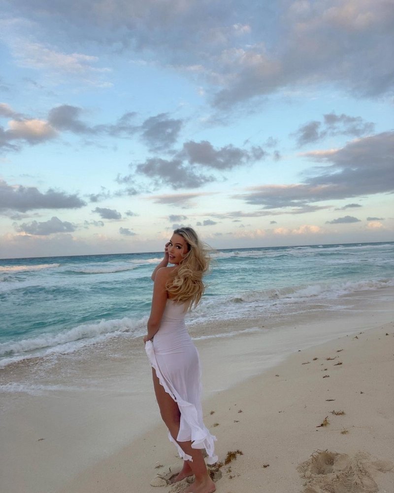 Strapless Ruffle Asymmetrical Midi Dress H6016
