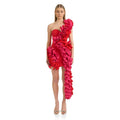 Strapless Ruffle Asymmetrical Mini Dress H6540