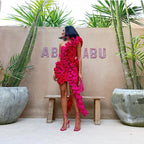 Strapless Ruffle Asymmetrical Mini Dress H6540