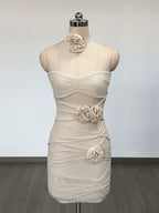 Strapless Ruffle Cutout Bandage Dress H6356