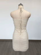 Strapless Ruffle Cutout Bandage Dress H6356