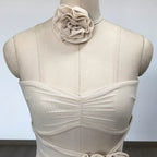 Strapless Ruffle Cutout Bandage Dress H6356