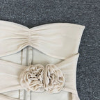 Strapless Ruffle Cutout Bandage Dress H6356
