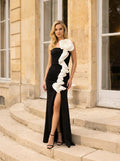 Strapless Ruffle Floral Maxi Dress H7058