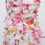 Strapless Ruffle Fuchsia Maxi Dress H6776